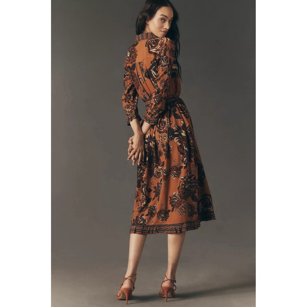 Conditions Apply Irwania Midi Shirtdress 3X Brown Pattern NWT - Picture 2 of 16